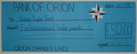 Orion Primary School Charity Cheque